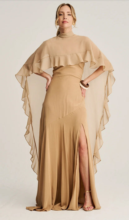 Bias-Cut Asymmetrical Maxi Dress