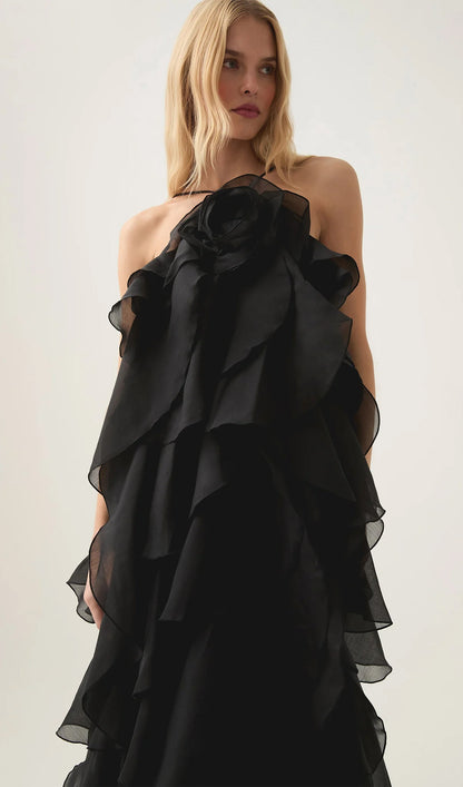 Halter Layered Maxi Dress