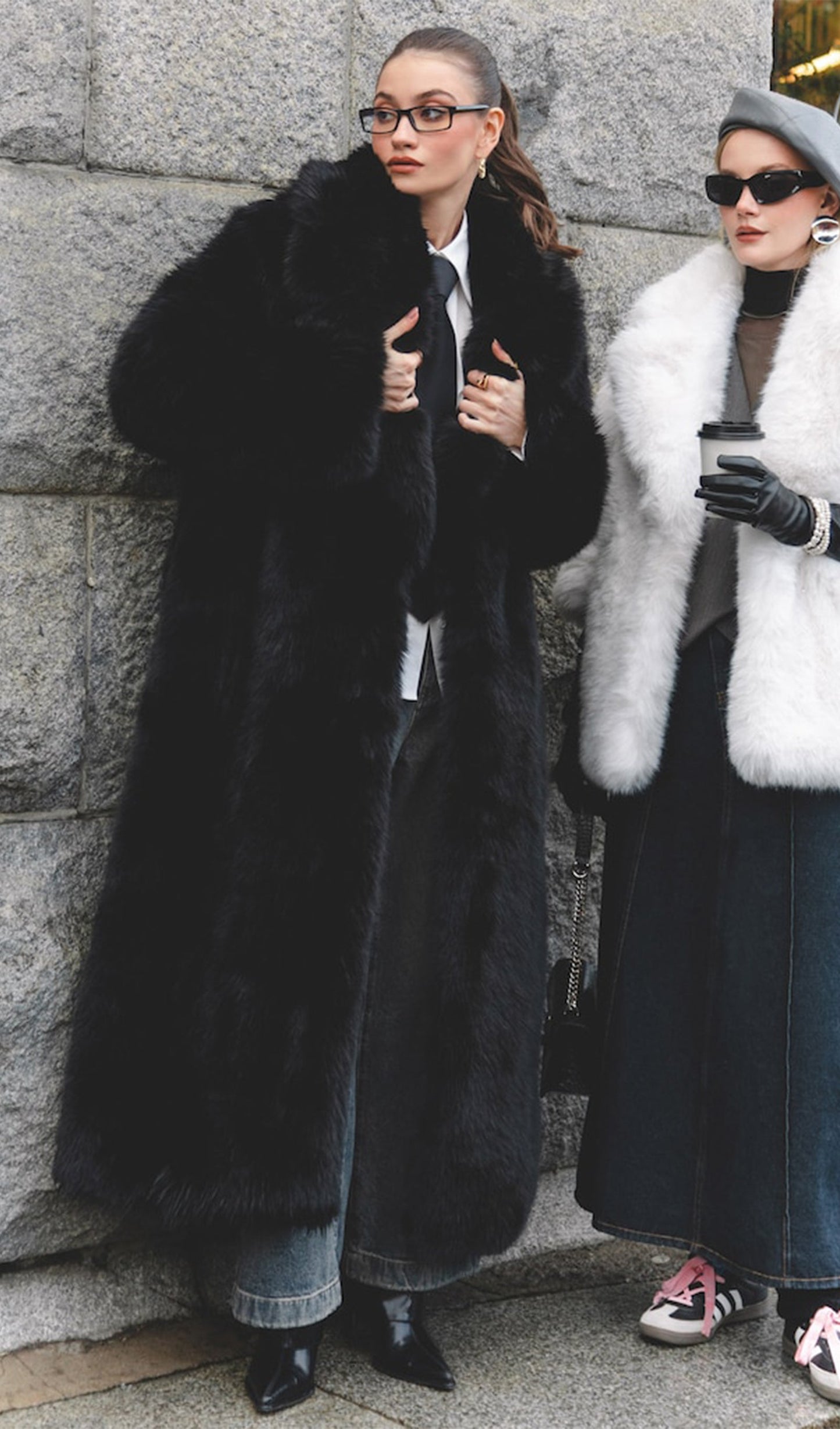 Black Maxi Length Eco-Coat