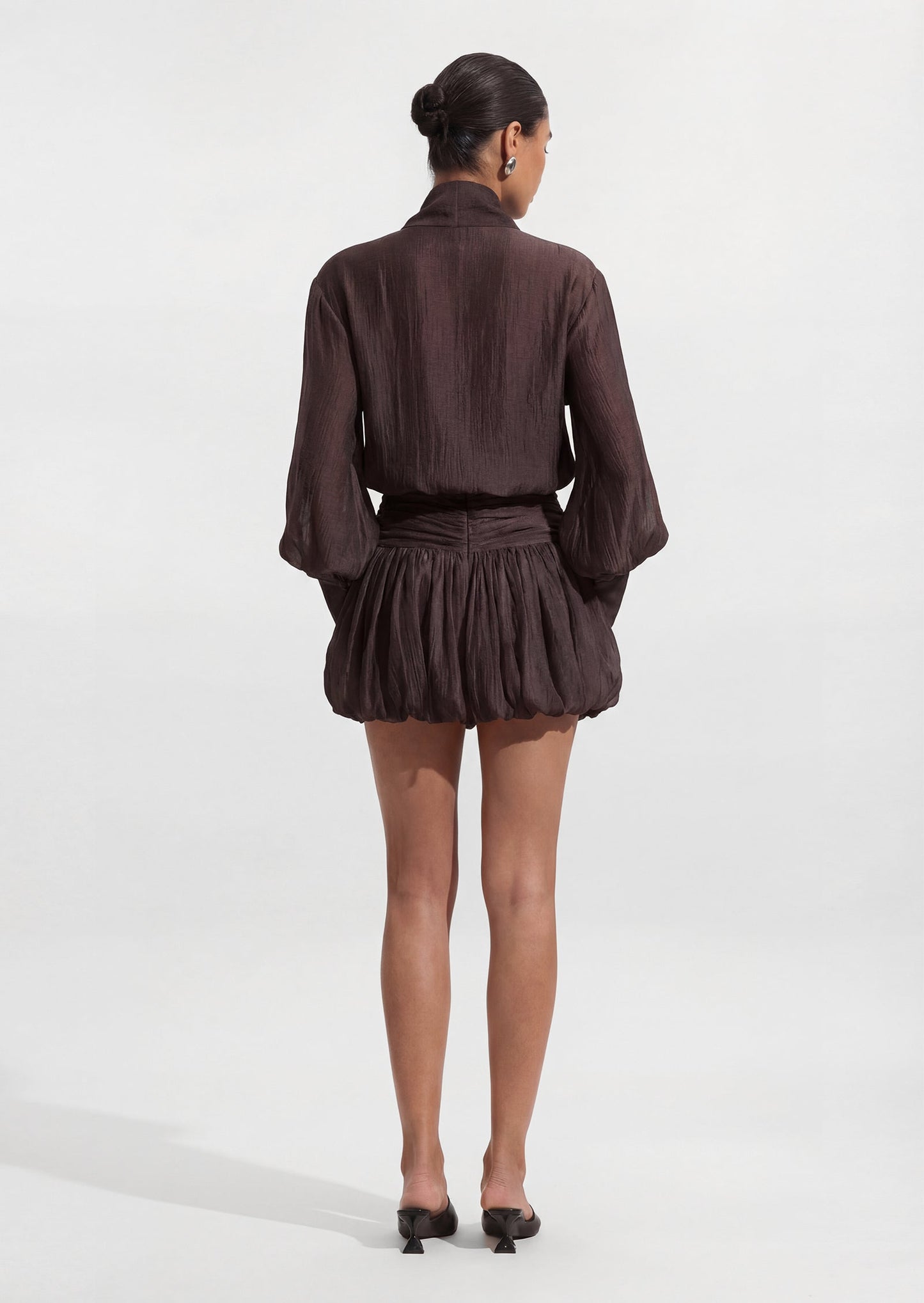 Tie Neck Bubble Mini Dress
