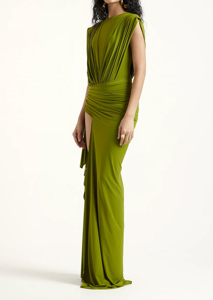 Peyton Draped High Slit Maxi Dress