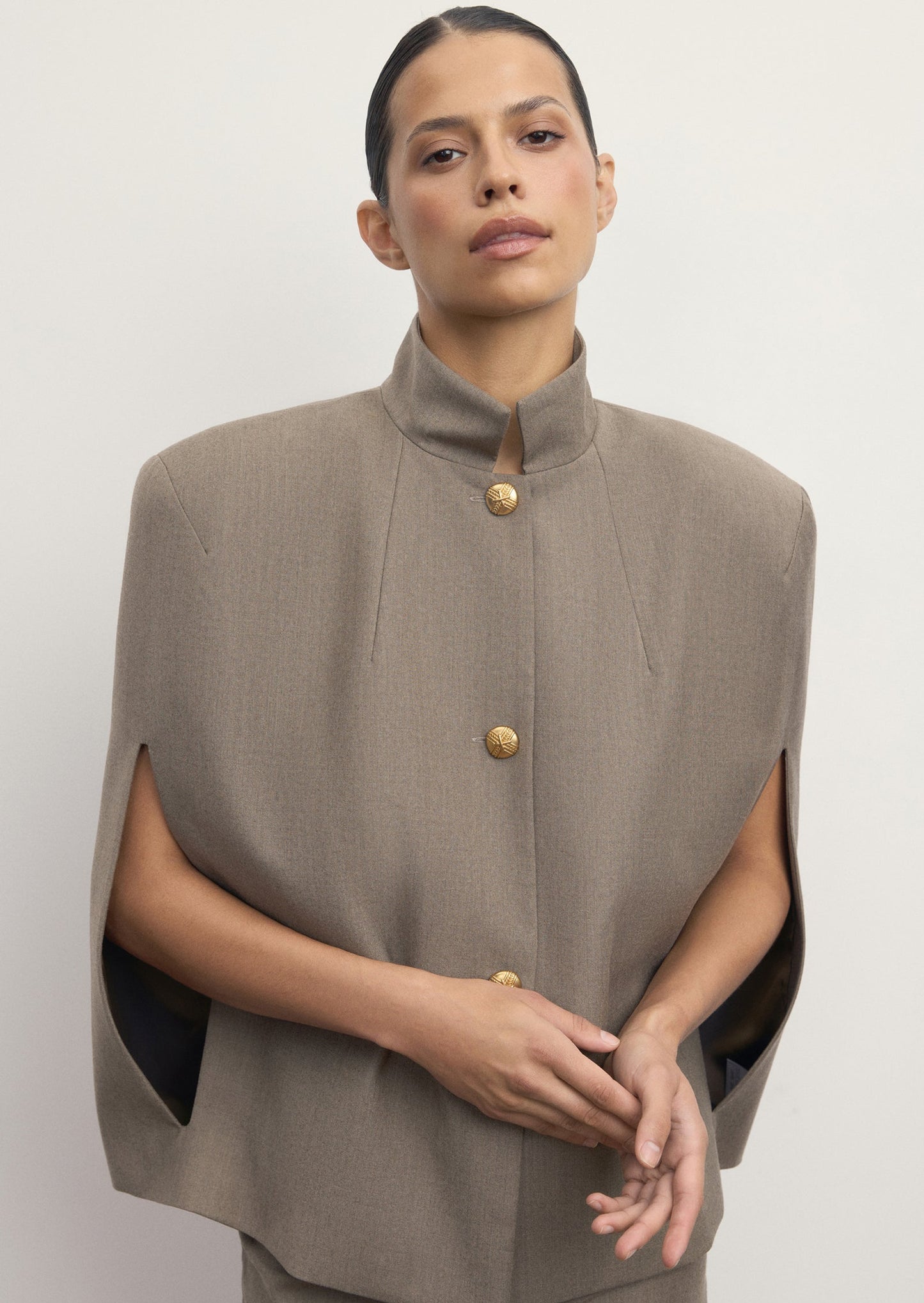 Armholes Cape Shorts Two Piece Set