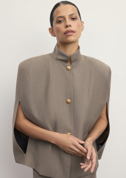 Armholes Cape Shorts Two Piece Set