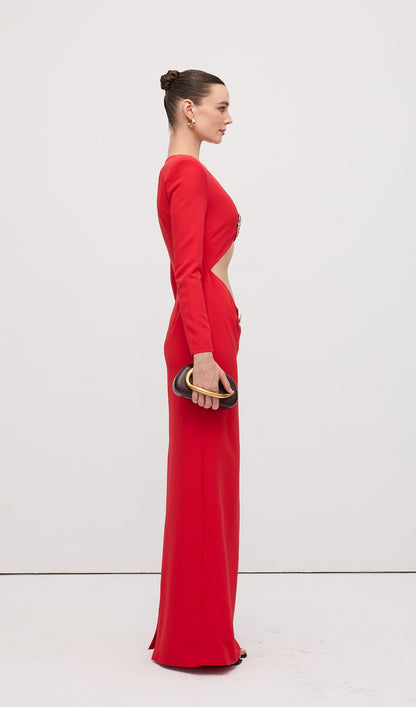 Heart Jewel Details Maxi Dress