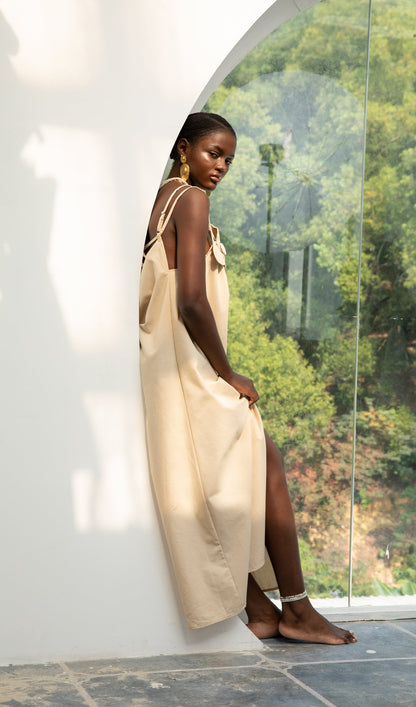 Trendy V-Neck Flower High Slit Maxi Dress