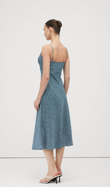 Polka Dot Print Midi Dress