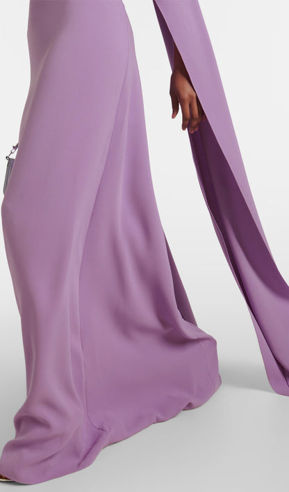 Layali Rose Caped Silk Blend Georgette Gown