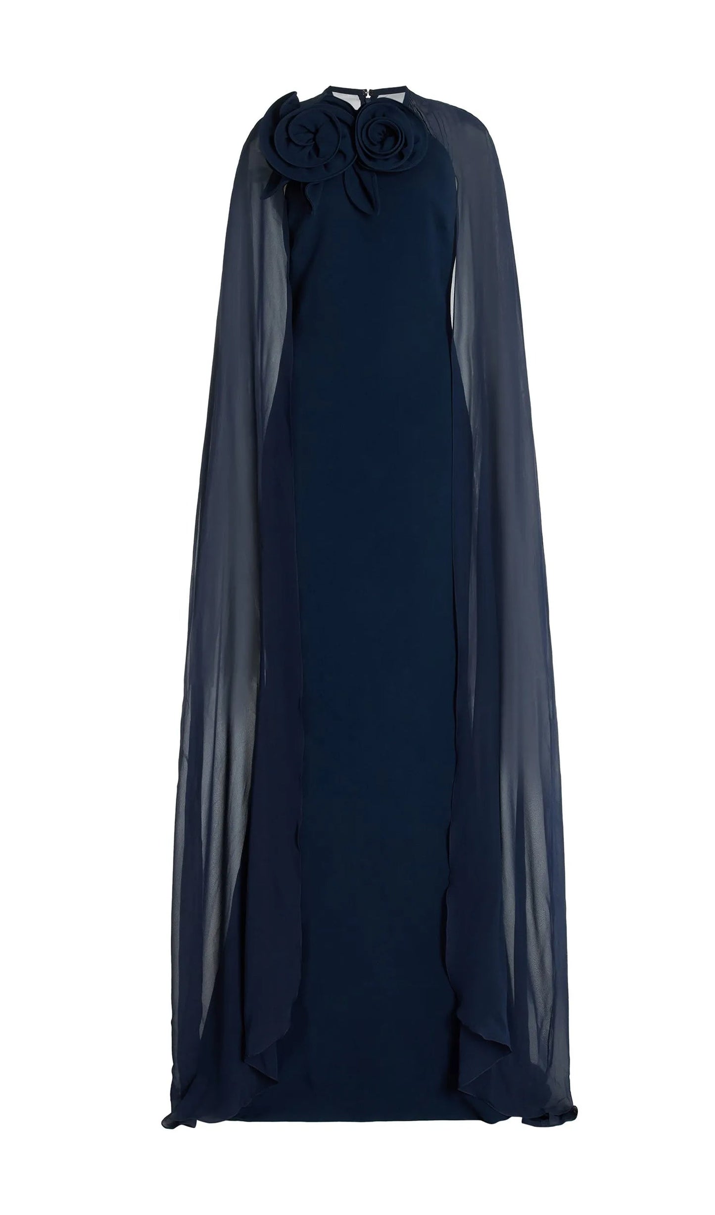 Layali Rose 3D Flower Cape Maxi Dress