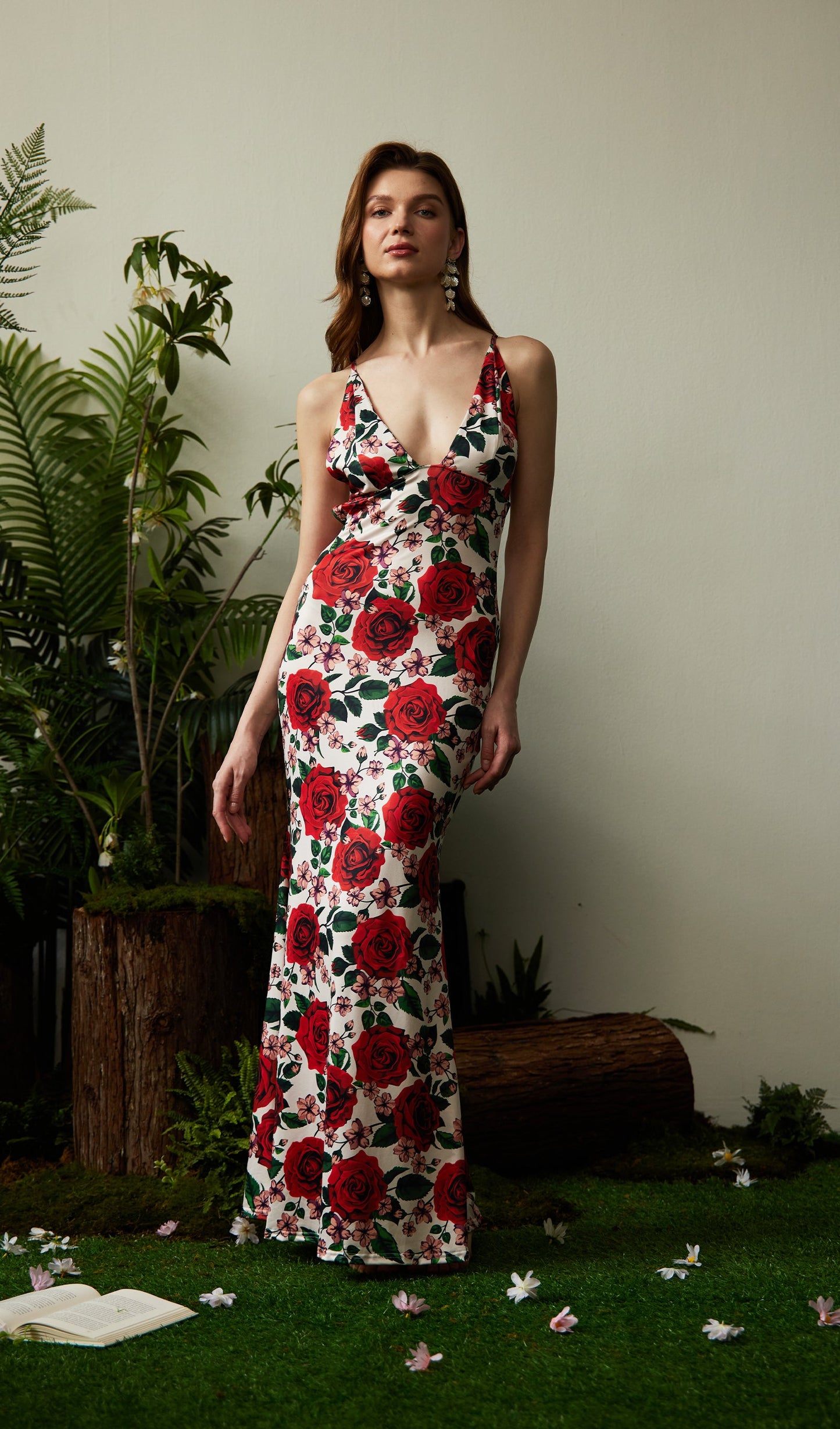 Floral Backless Bodycon Maxi Dress