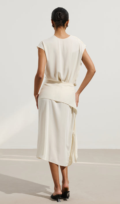 Asymmetrical Dress With Off Shoulder Design