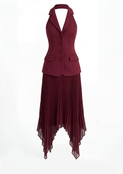 Marvelle Plunge Neck Maxi Dress With Hanky Hem