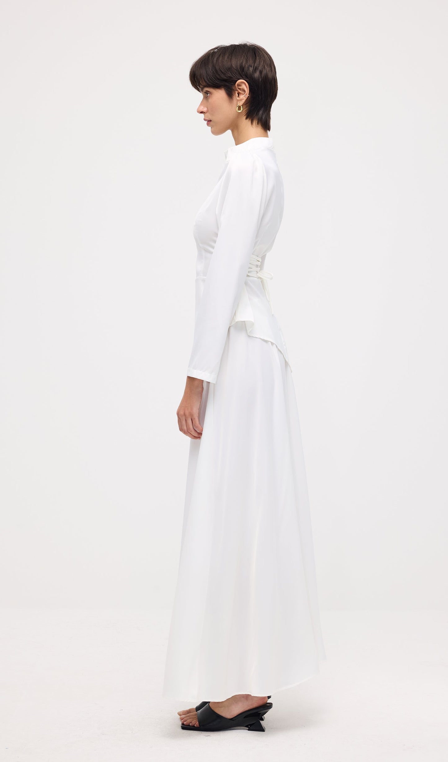 Satin Long Sleeve Two Piece Set Maxi Dress
