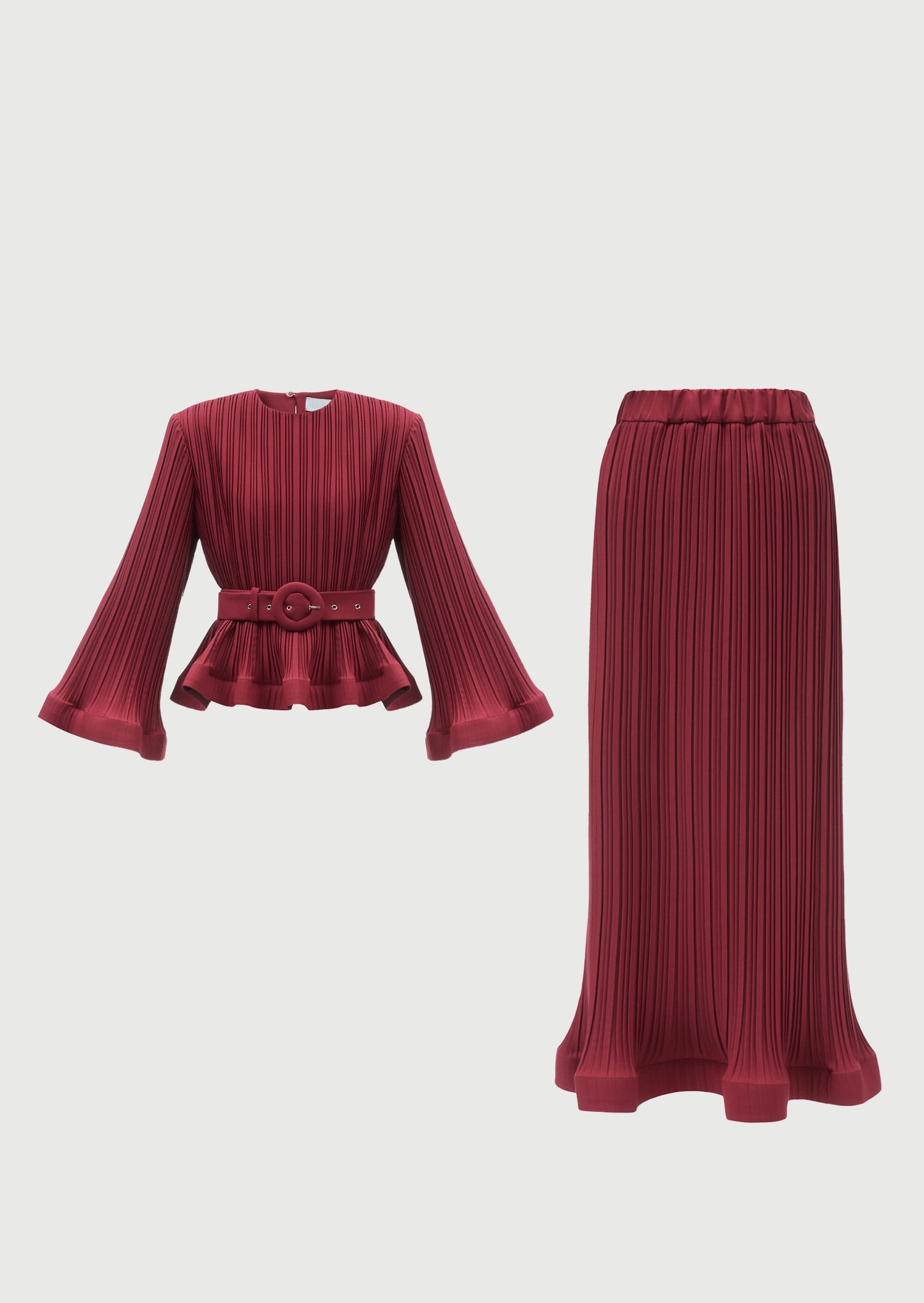 Noor Elegance Pleated Top & Maxi Skirt Set