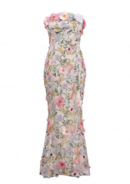 Juyce Strapless Maxi Dress In Floral