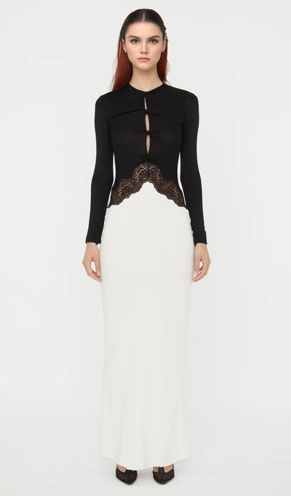 Open Twist Lace Maxi Dress