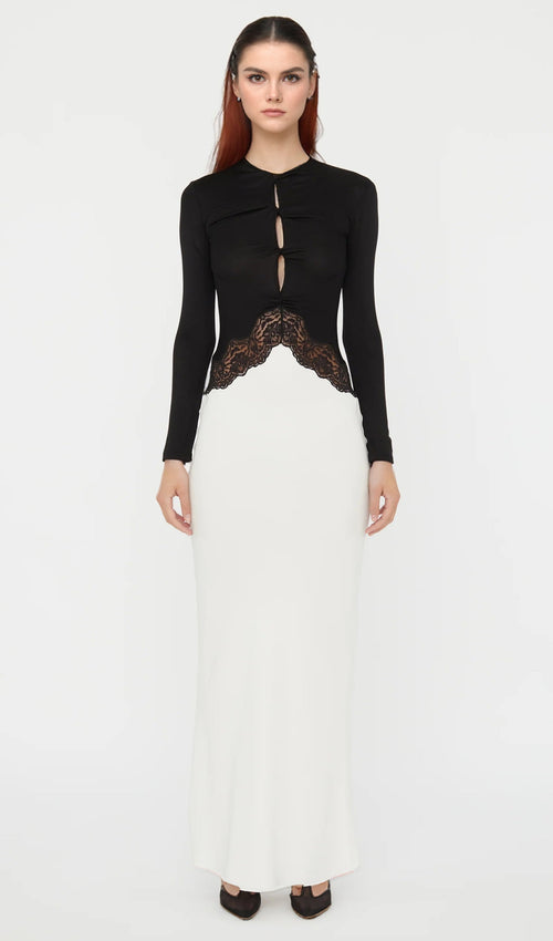 Open Twist Lace Maxi Dress