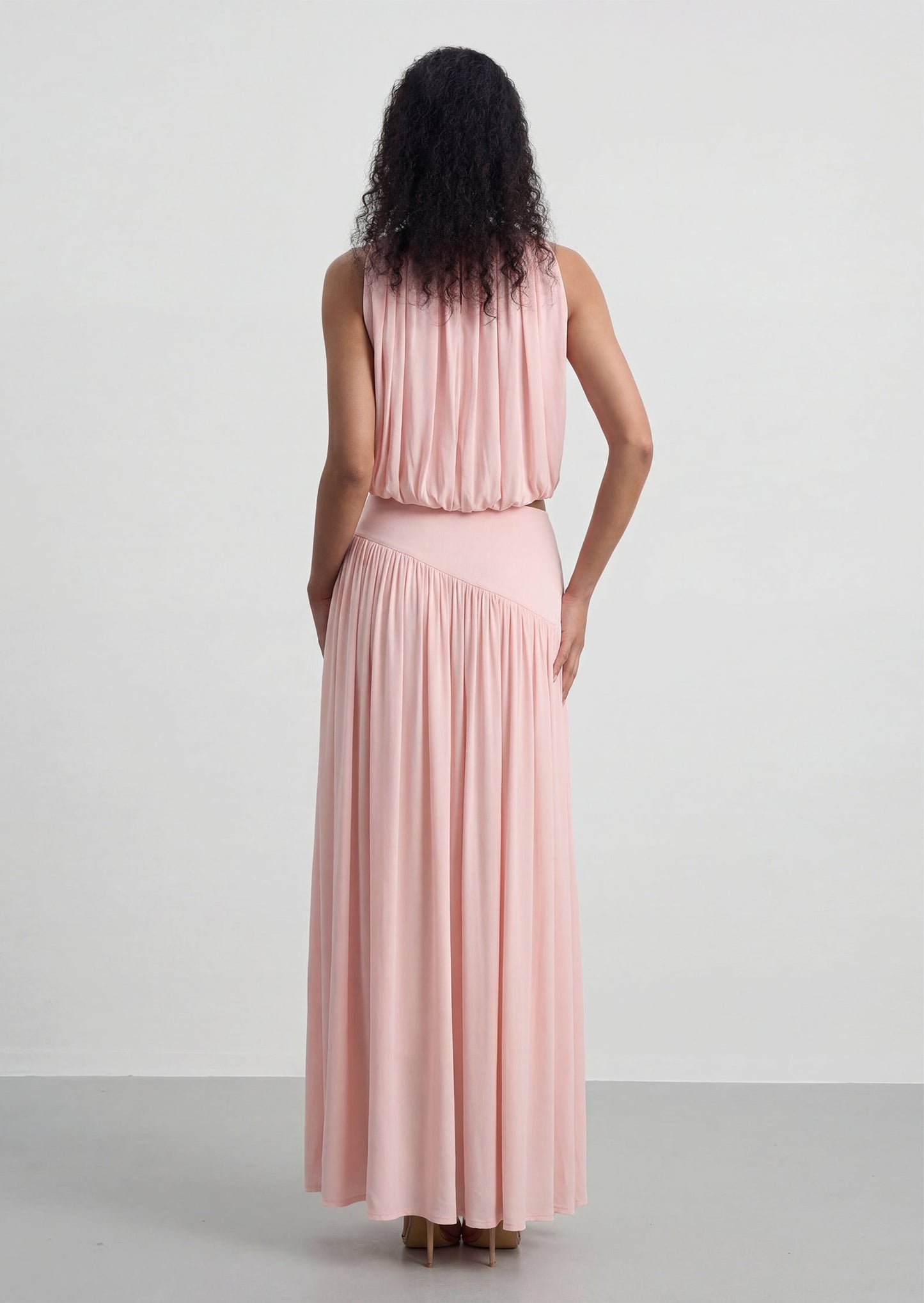 Pleated Sleeveless Top & Skirt Set