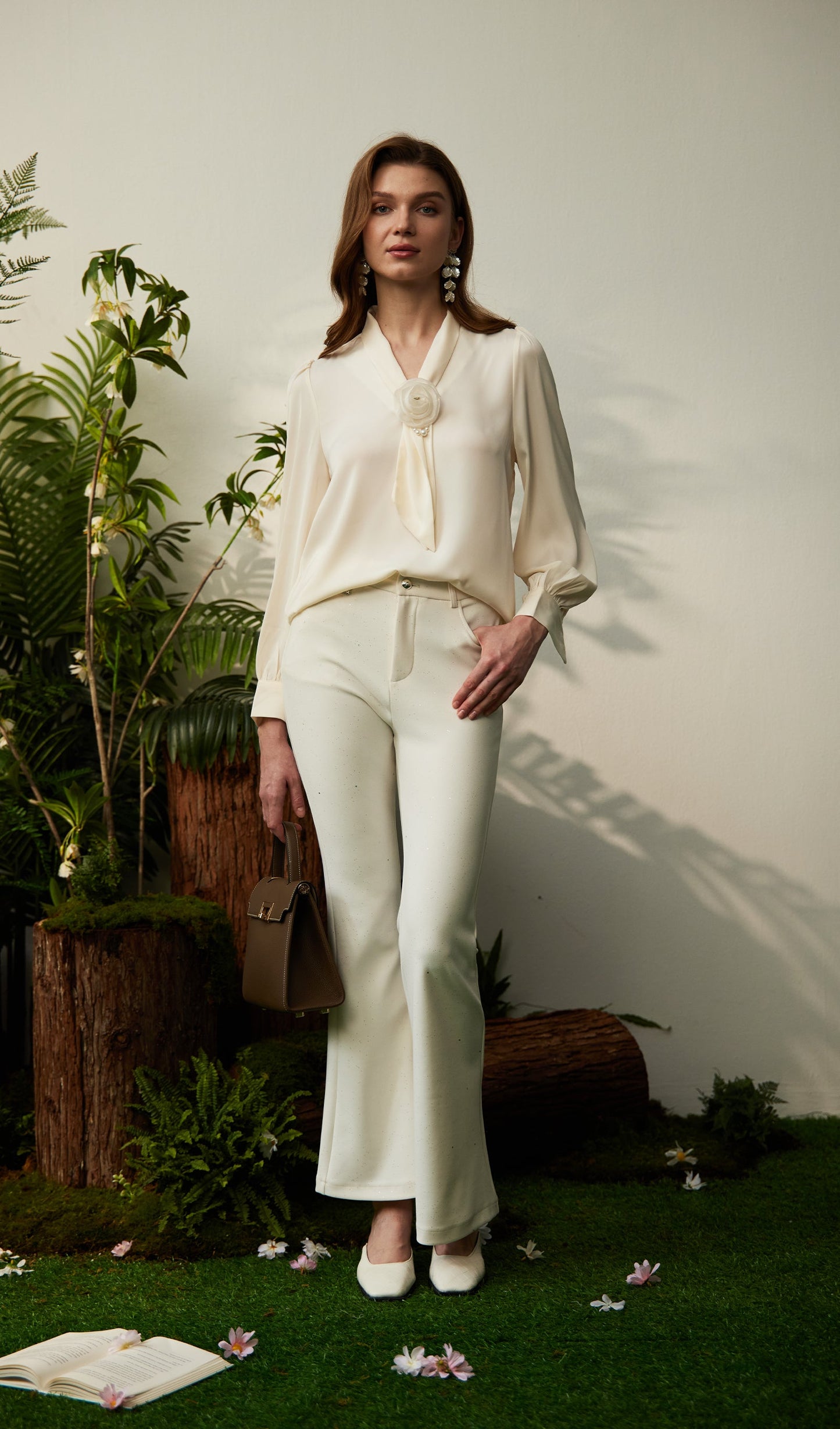 Corsage Long Sleeve Shirt Top