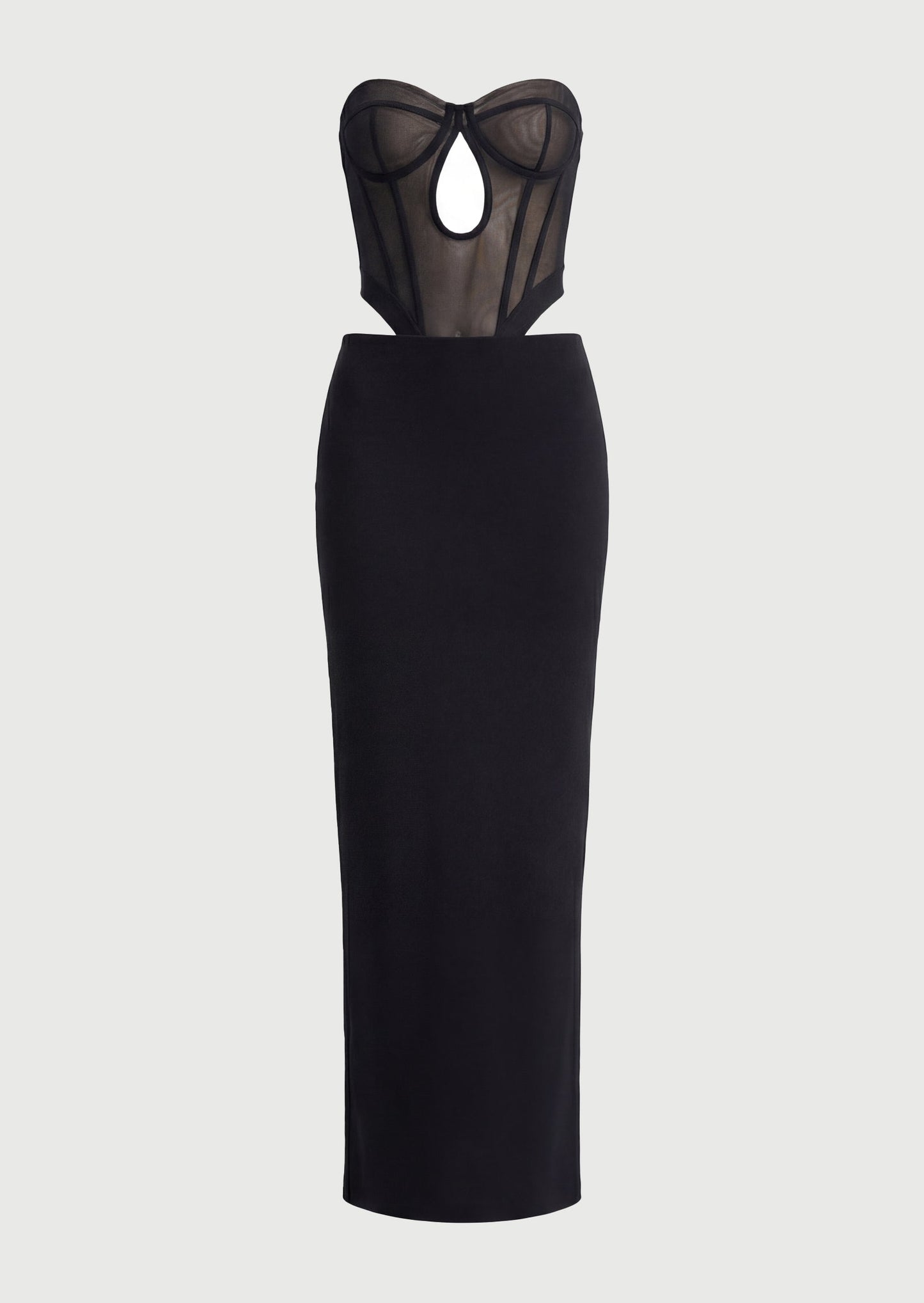 Strapless Cutout Bandage Maxi Dress In Black