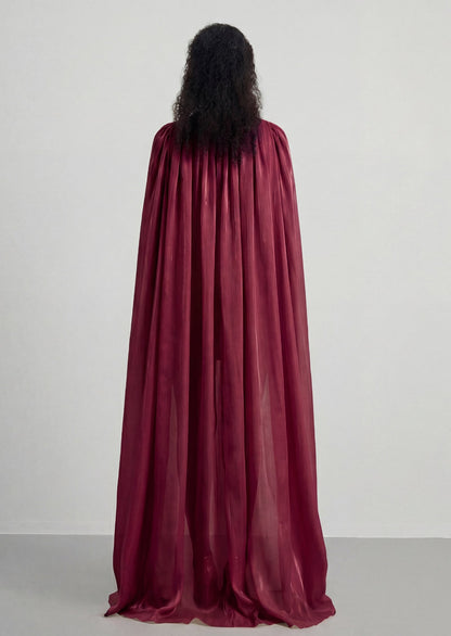Antique Cape Design Maxi Dress