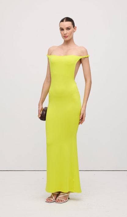 Open Back Pleated Fitted Maxi Dress