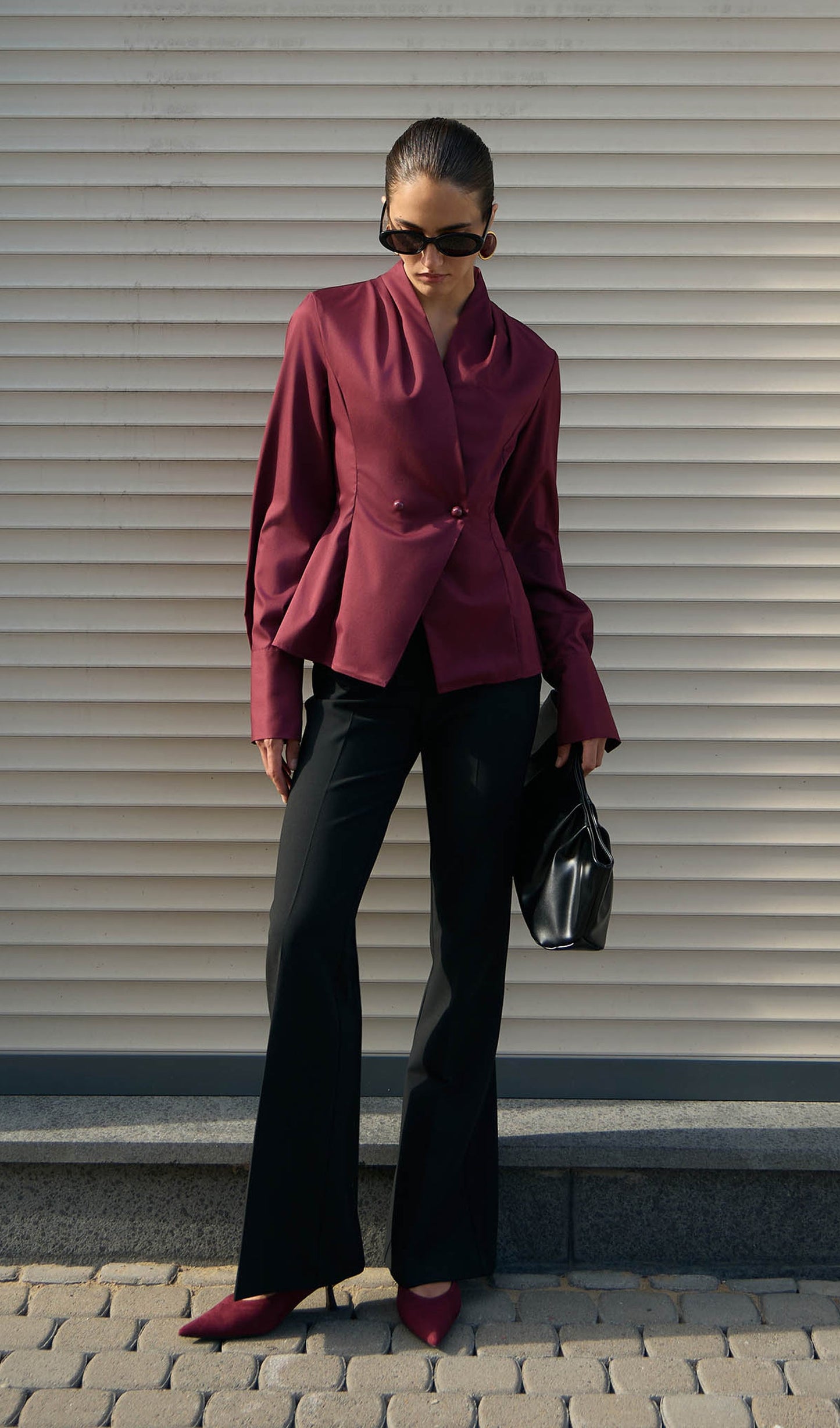 Fitted Wrap Blouse