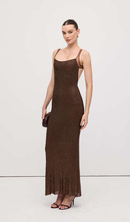 Hot Fix With Mesh Back Maxi Dress
