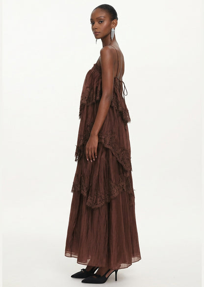 Glein Lace Appliqué Maxi Dress