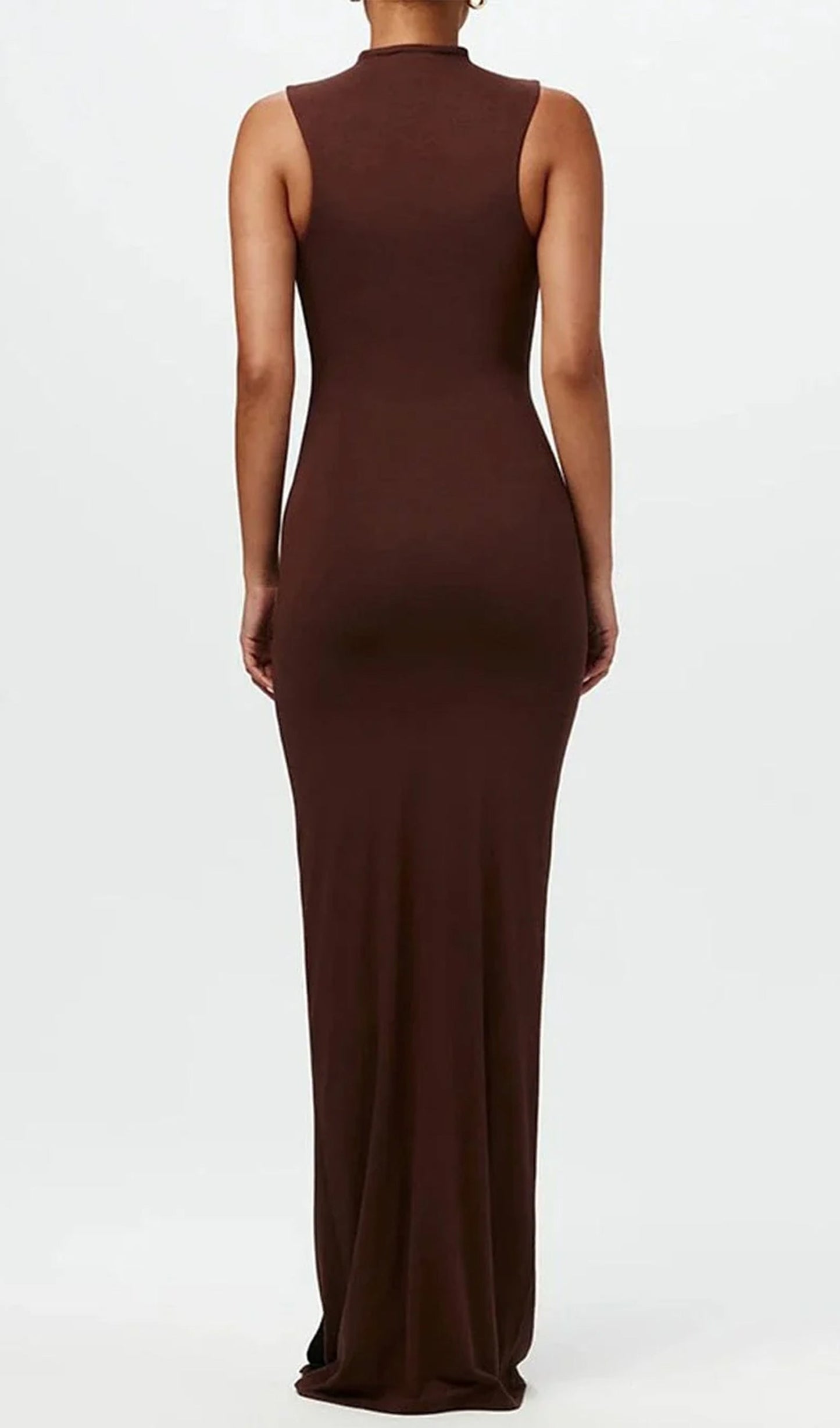 Solid Bodycon Ruched Maxi Dress
