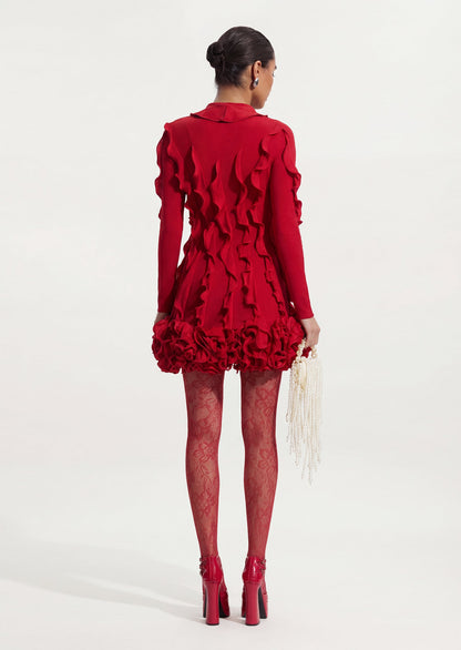 Vase-Shaped Floral Mini Dress