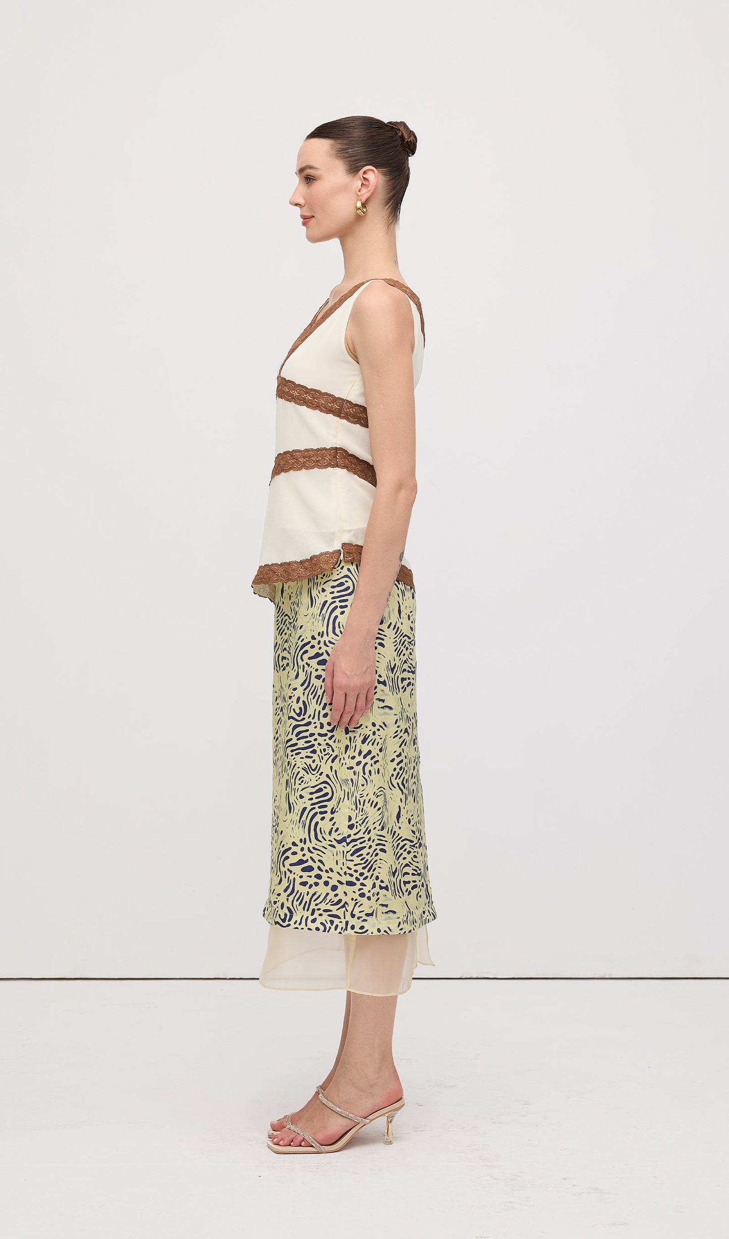 Asymmetric Lace Panel Top