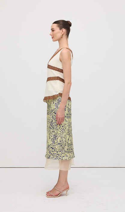 Asymmetric Lace Panel Top