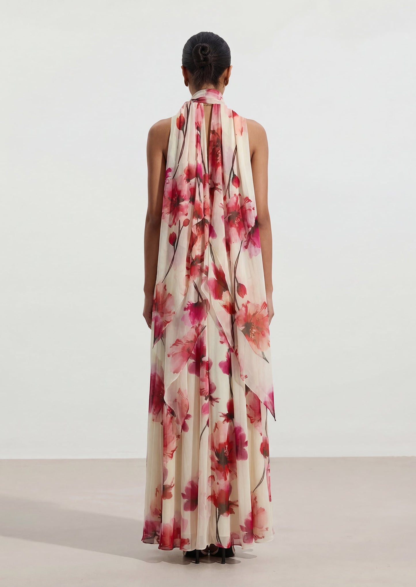 Millen Crinkle Cross Front Georgette Maxi Dress In Floral