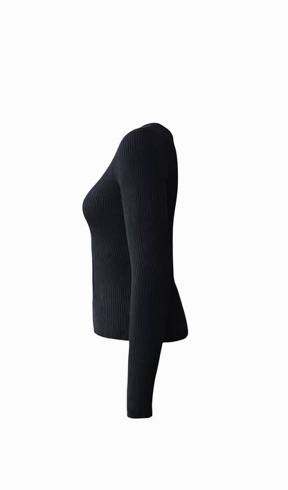Zip-Up Ribbed Knit Cardigan Top