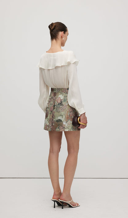 Capped Shoulder Long Sleeve Top
