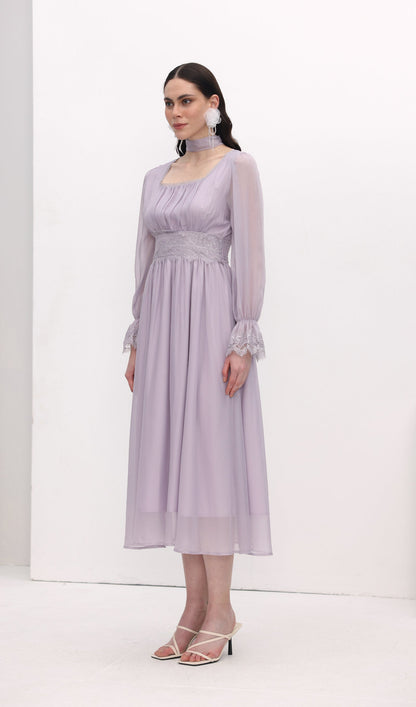 Vintage Long Sleeve Midi Dress
