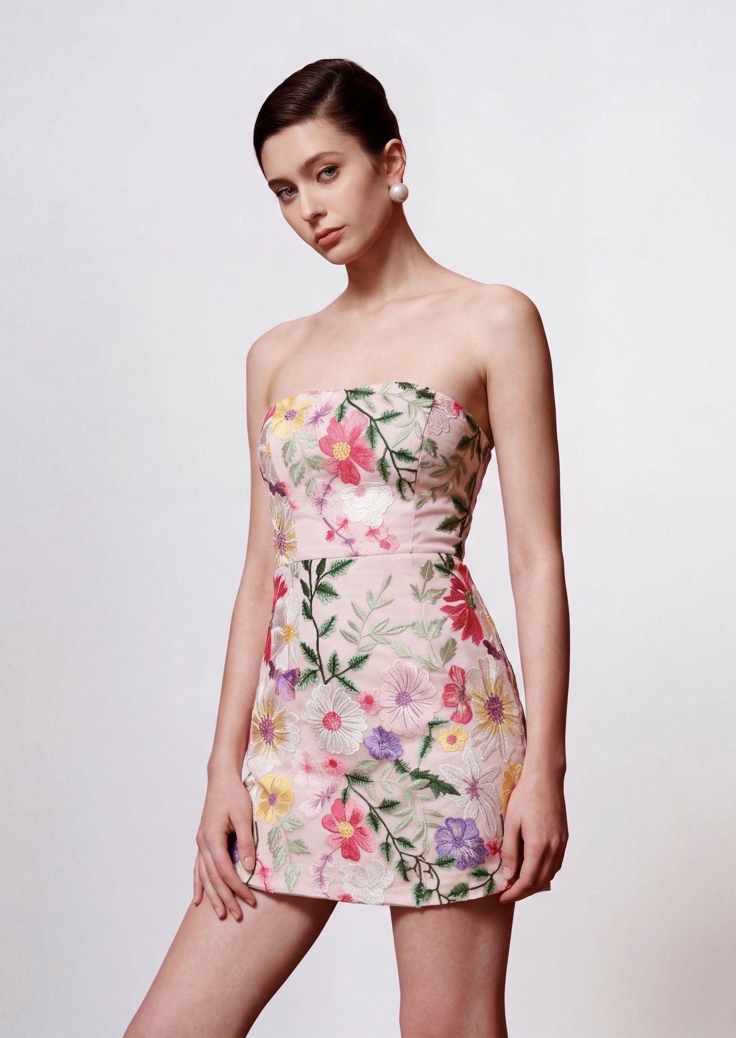 Ulama Strapless Mini Dress In Floral
