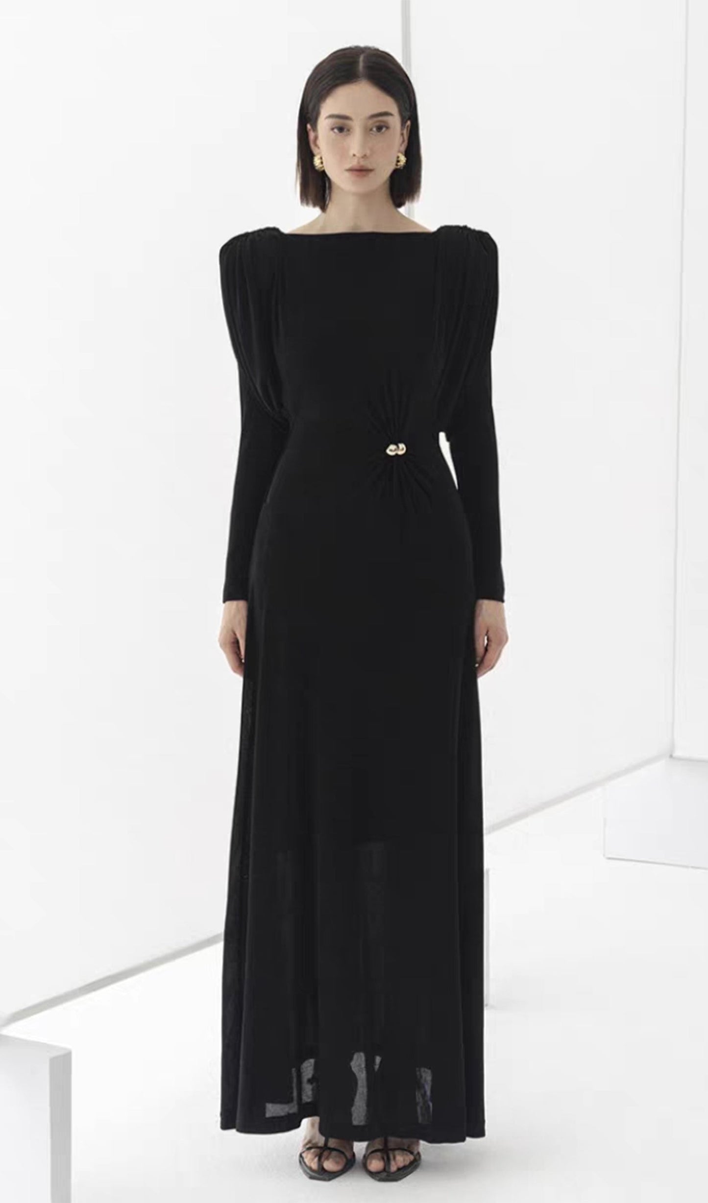 Metallic Decor Maxi Dress