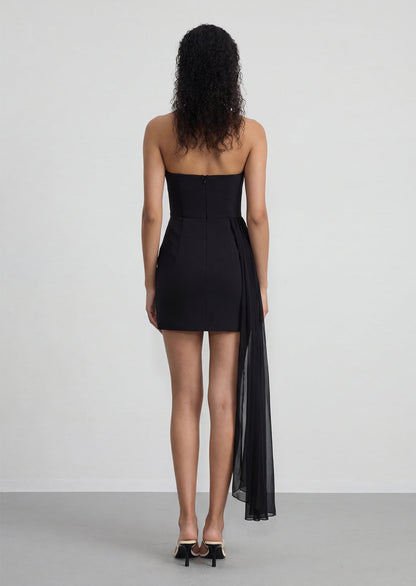 Amanda Strapless Mini Dress In Black