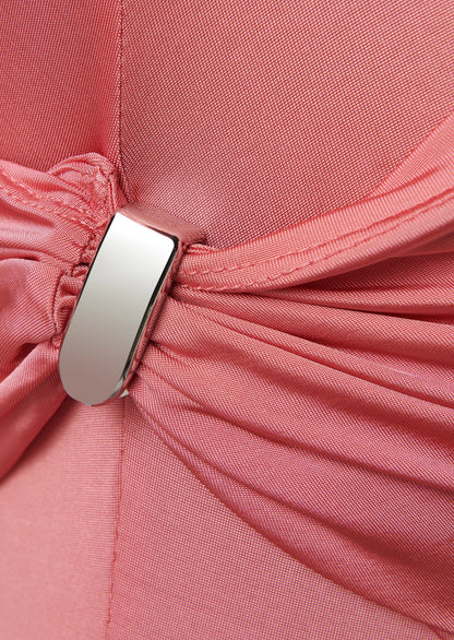 Aria High Neckline Maxi Dress In Pink