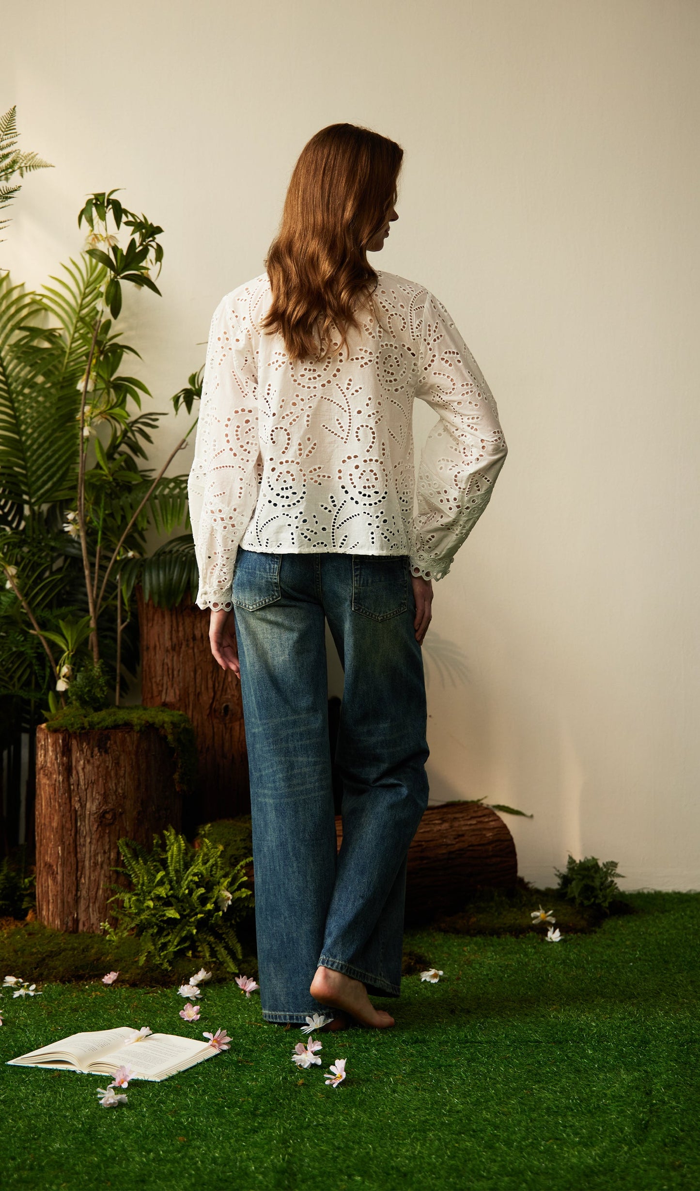 Hollow Out V Neck Top