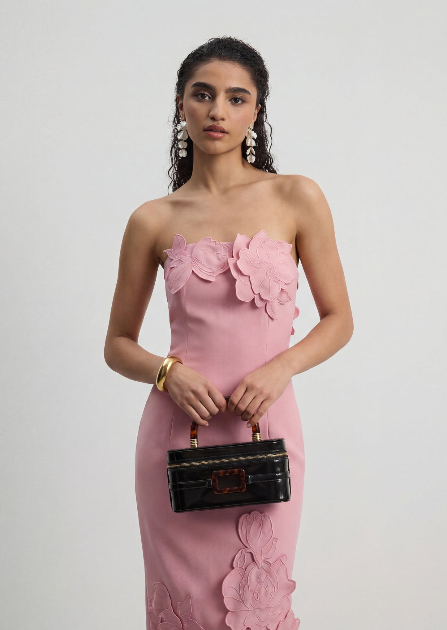 Rayna Floral-Appliquéd Crepe Maxi Dress