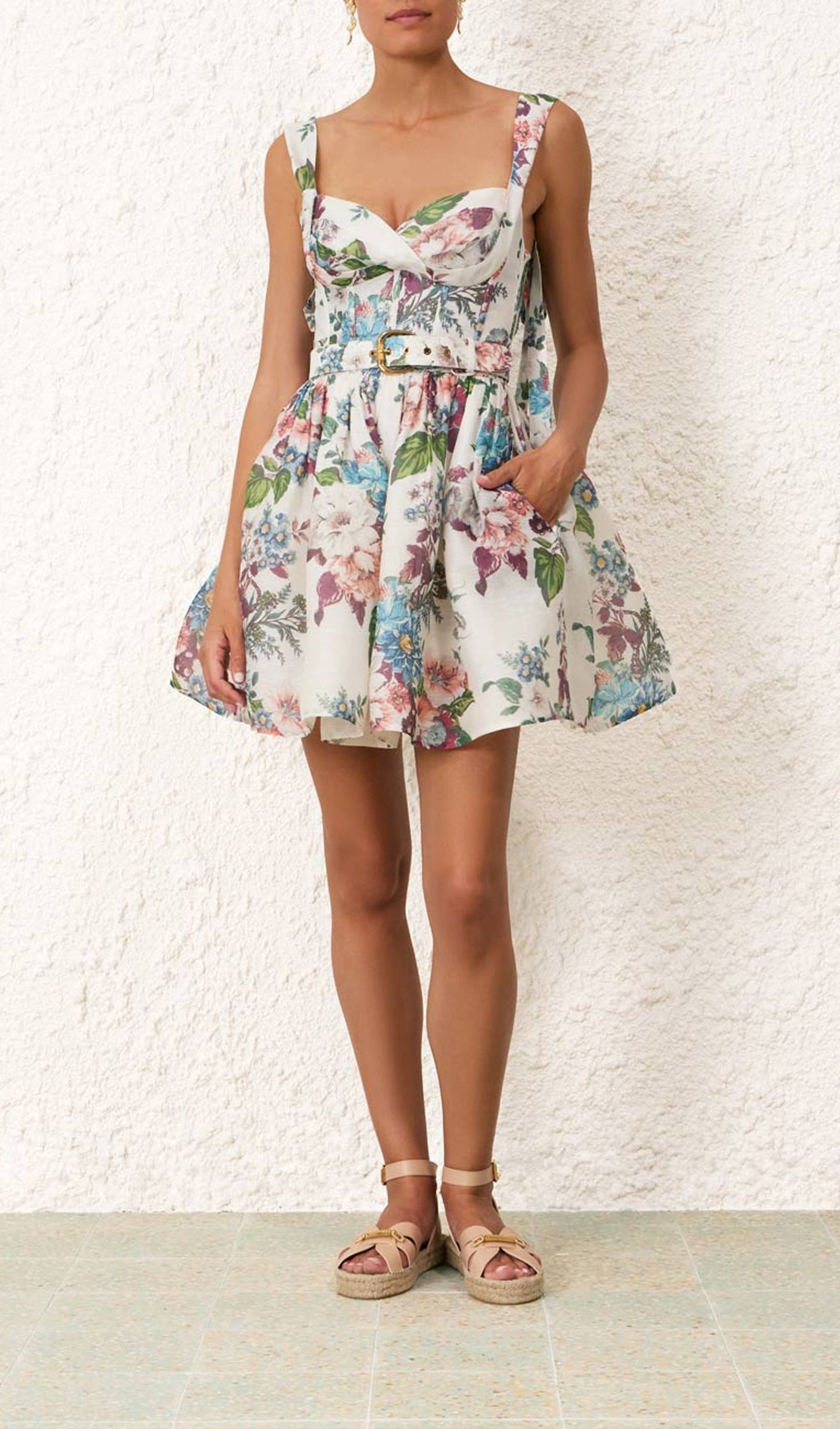 Linen Organza Mini Dress