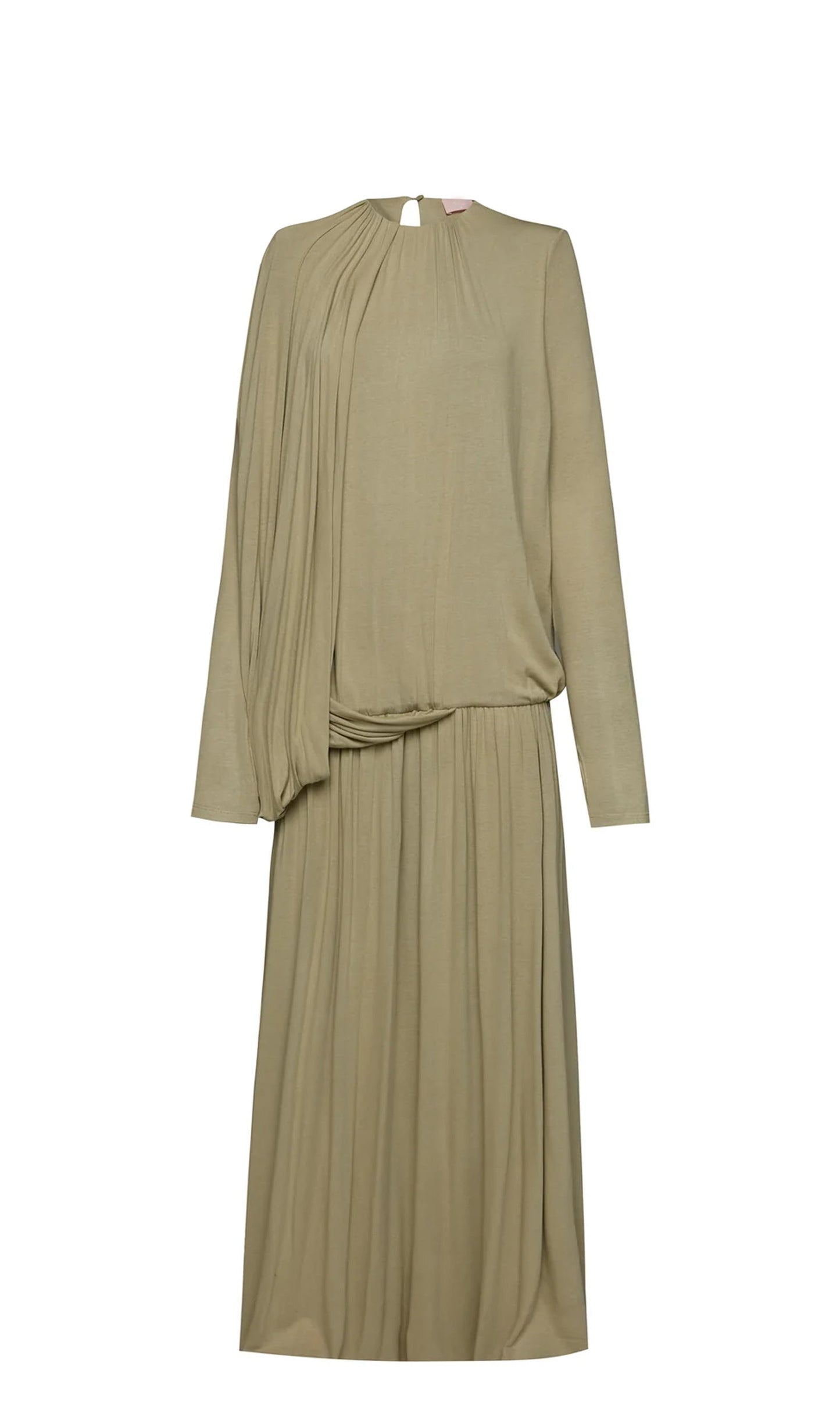 Layali Rose Wide-Sleeved Green Knit Dress