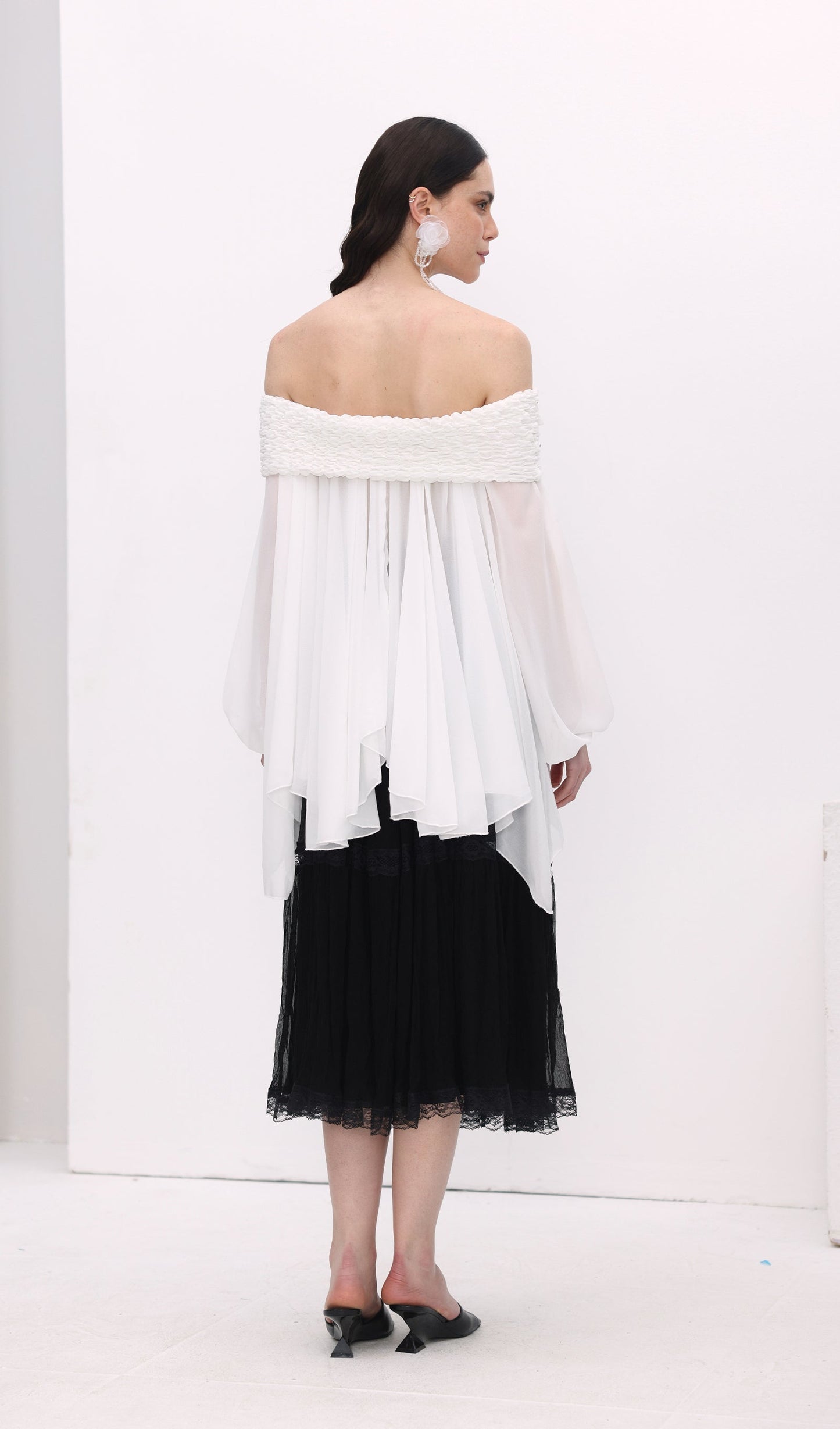 Off Shoulder Mesh  Mini Dress