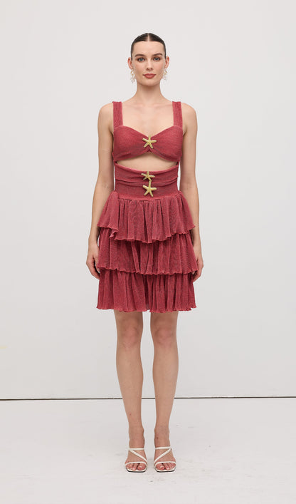 Hollow Out Sleeveless Mermaid Mini Dress