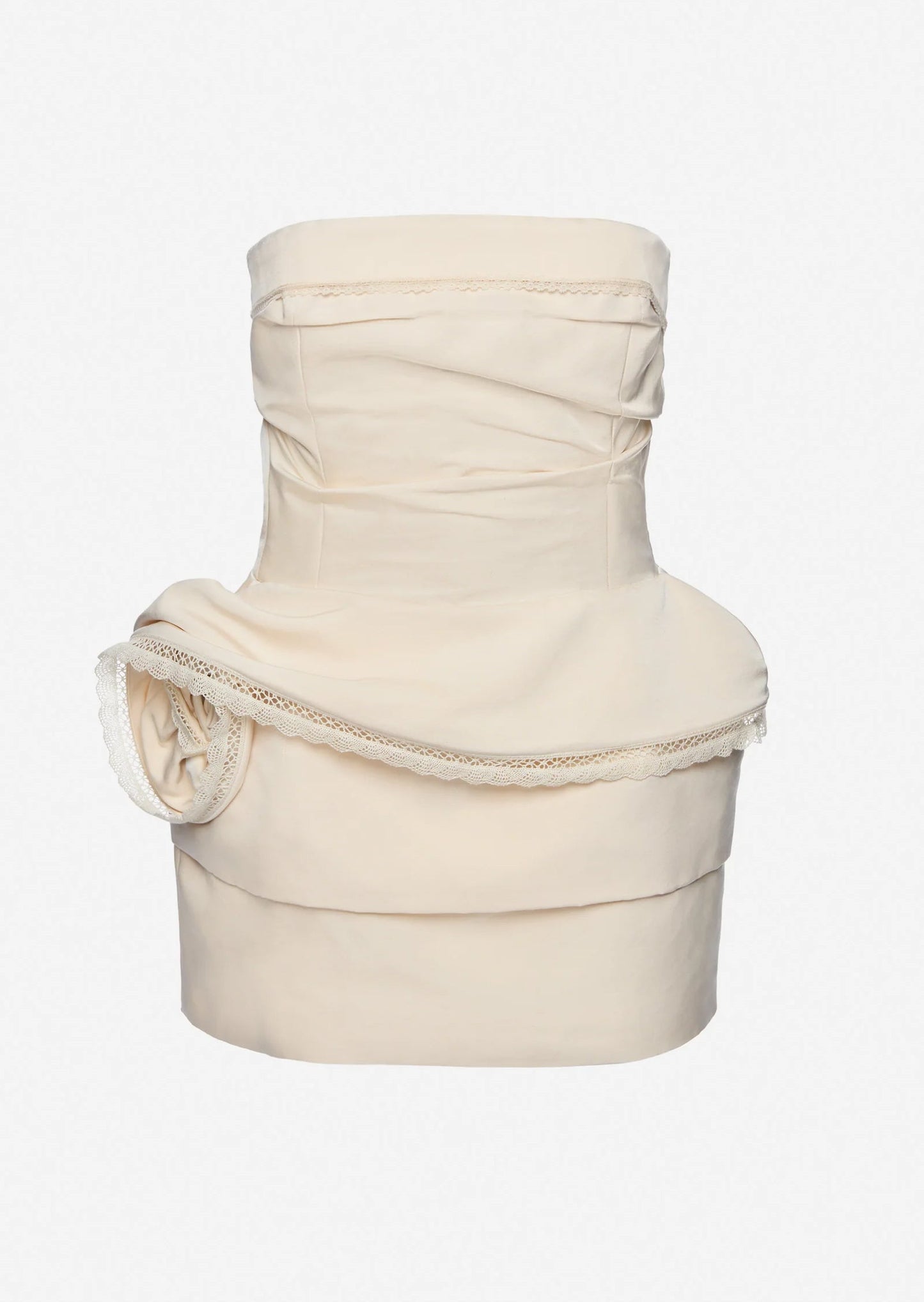 Dinan Strapless Corset Mini Dress In Ivory