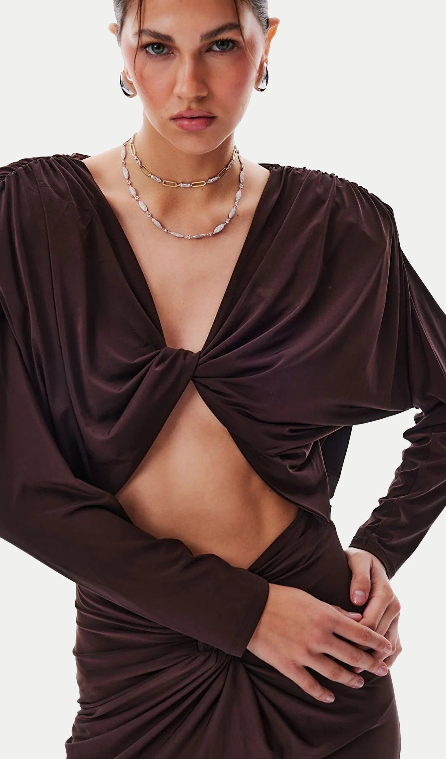 Knotted Crop Top & Maxi Skirt Two Piece Set