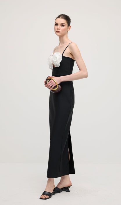 Flower Backless Cami Maxi Dress