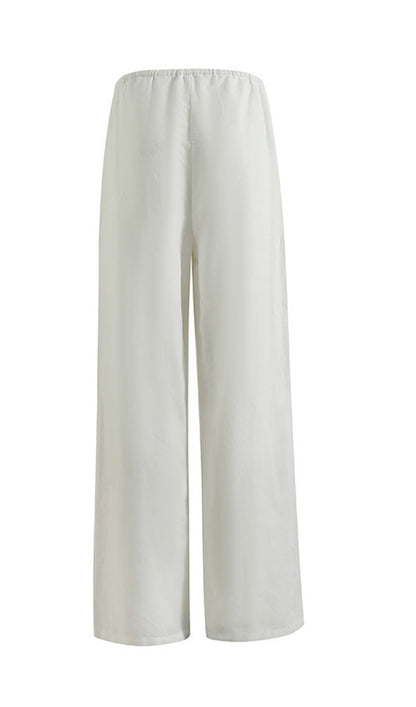 Loose Tie Pants White